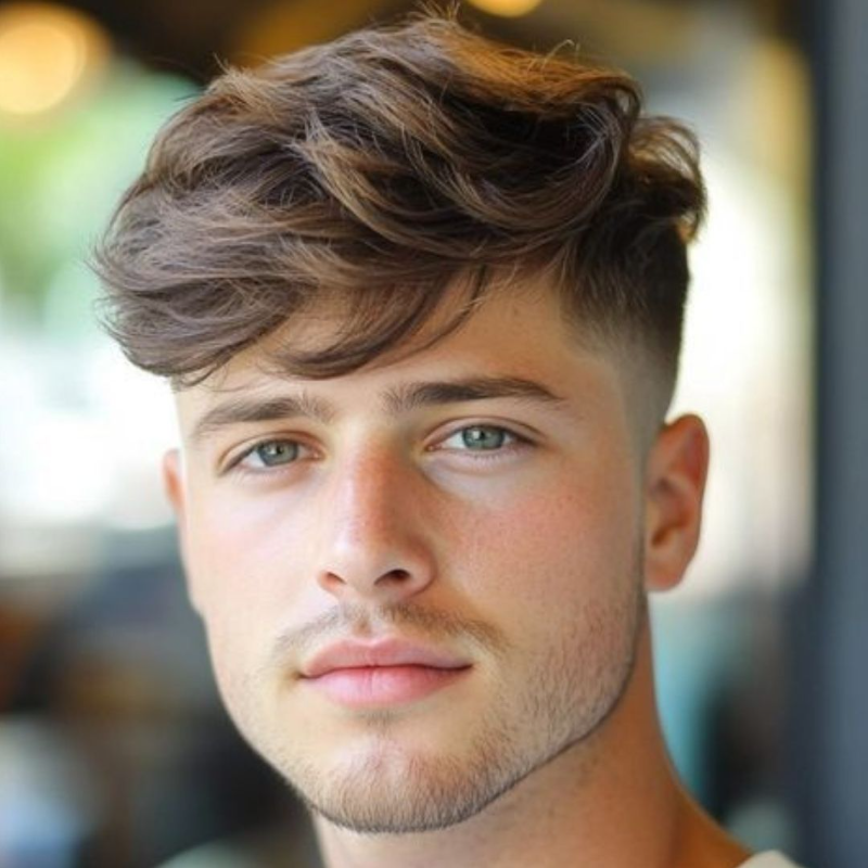 potongan rambut pria wajah oval